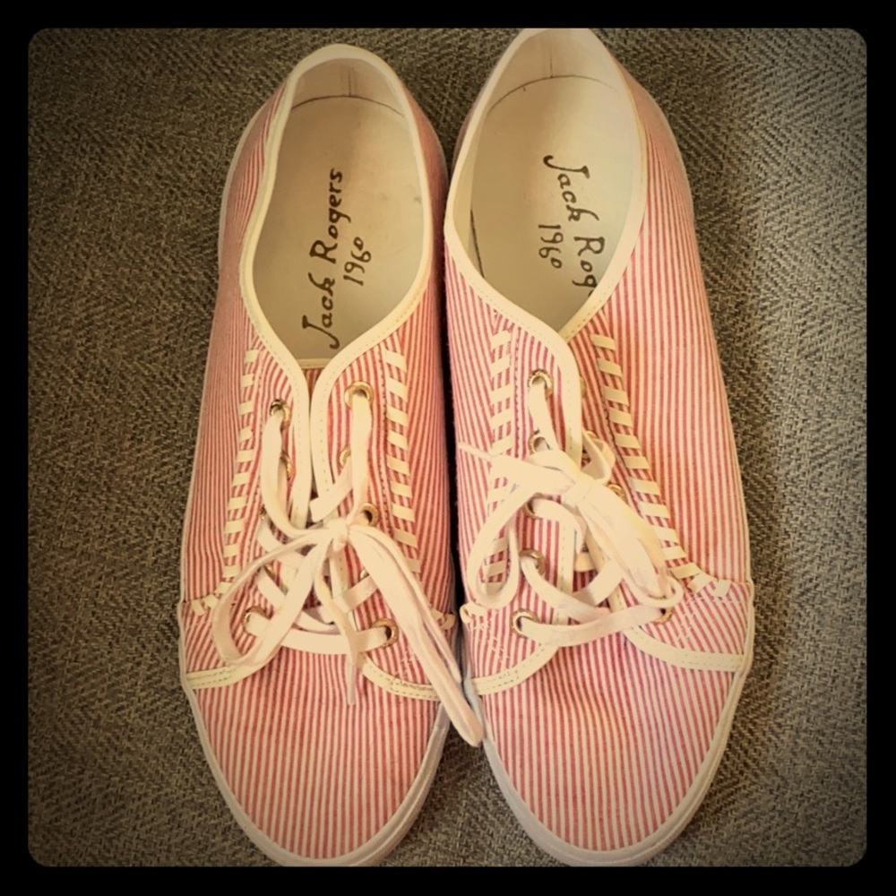 Jack Rogers Classic Canvas striped sneaker size 10